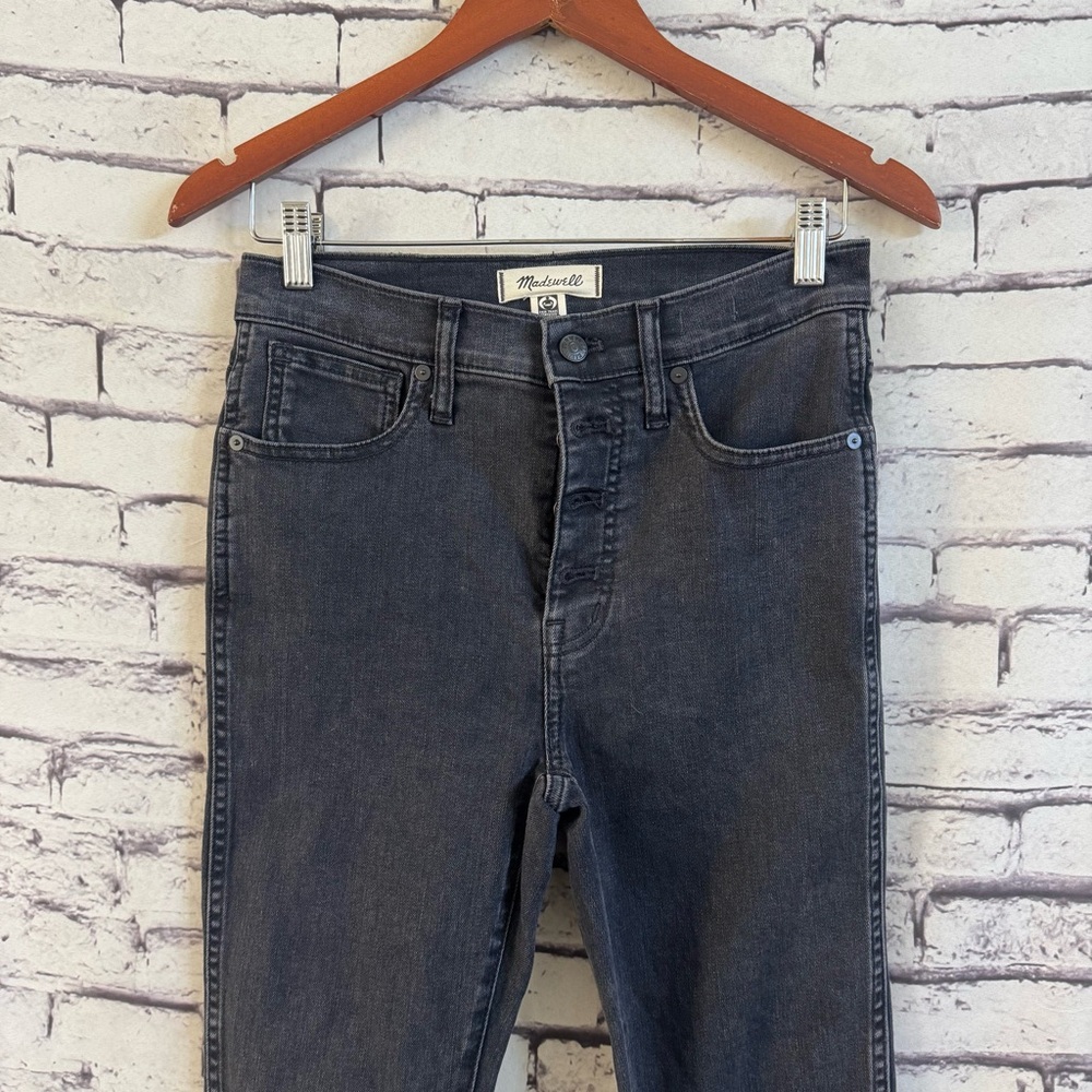Madewell 10" High-Rise Skinny Jeans in Robert Wash Button-Front Edition Size 27 - Picture 5 of 7